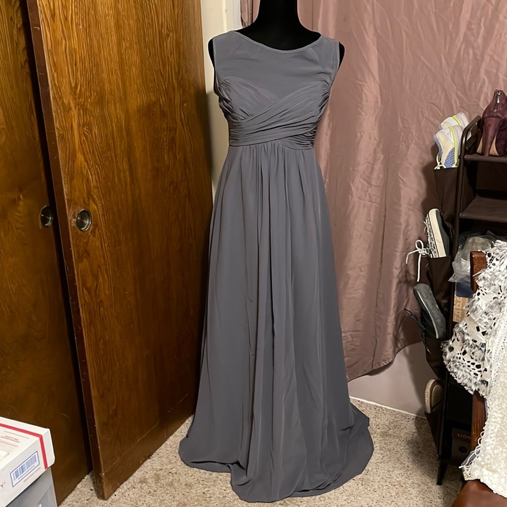 Unbranded formal gown with flutter sleeves